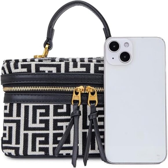 Neiman Marcus Black and White Chic Mini Box Purse - Picture 7 of 7